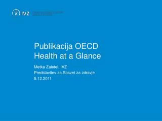 Publikacija OECD Health at a Glance