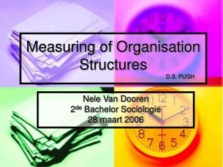 Measuring of Organisation Structures 						D.S. PUGH