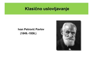 Klasično uslovljavanje