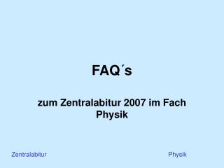 FAQ´s