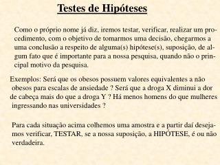 Testes de Hipóteses