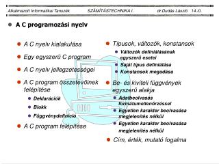 A C programozási nyelv