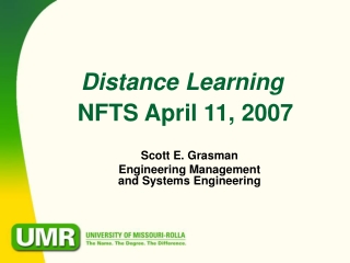 Distance Learning NFTS April 11, 2007