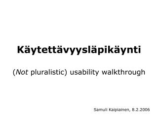 Käytettävyysläpikäynti