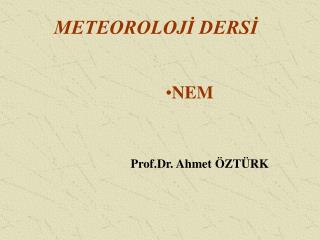 METEOROLOJİ DERSİ