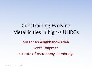 Constraining Evolving Metallicities in high-z ULIRGs