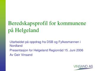 Beredskapsprofil for kommunene på Helgeland