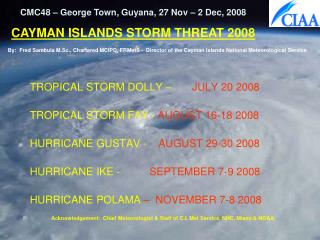 TROPICAL STORM DOLLY – JULY 20 2008 TROPICAL STORM FAY - AUGUST 16-18 2008