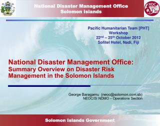 National Disaster Management Office Solomon Islands