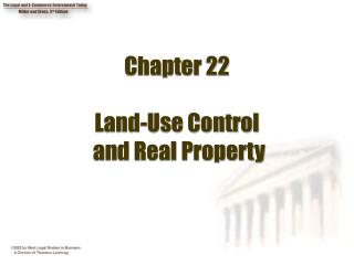 Chapter 22 Land-Use Control and Real Property