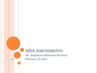 ADA Amendments