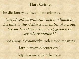 Hate Crimes