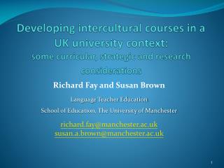 Richard Fay and Susan Brown Language Teacher Education