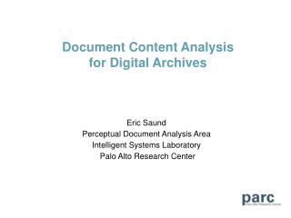 Document Content Analysis for Digital Archives