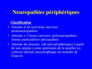 Neuropathies périphériques