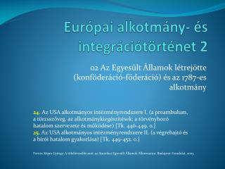 Európai alkotmány- és integrációtörténet 2