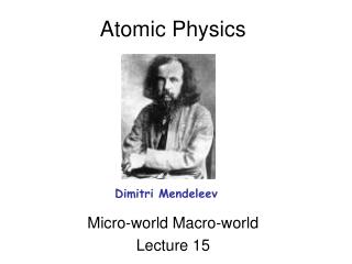 Atomic Physics