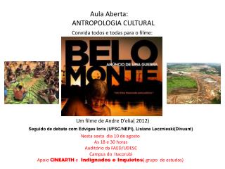            Aula Aberta:   ANTROPOLOGIA CULTURAL