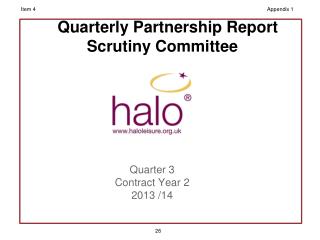 Quarterly Partnership Report Scrutiny Committee