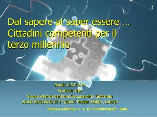 Dal sapere al saper essere … Cittadini competenti per il terzo millennio