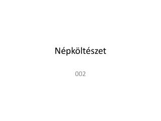 Népköltészet