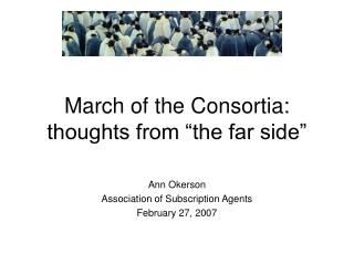 March of the Consortia: thoughts from “the far side”