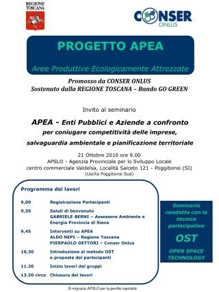 PROGETTO APEA Aree Produttive Ecologicamente Attrezzate
