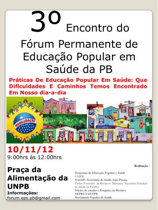 3º Encontro do Fórum Permanente de Educação Popular em Saúde da PB