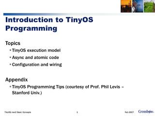 Introduction to TinyOS Programming