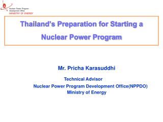 Thailand’s Preparation for Starting a Nuclear Power Program
