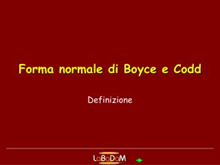 Forma normale di Boyce e Codd