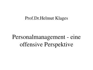 Prof.Dr.Helmut Klages