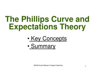 The Phillips Curve and Expectations Theory