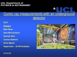 Comic ray measurements with an underground detector