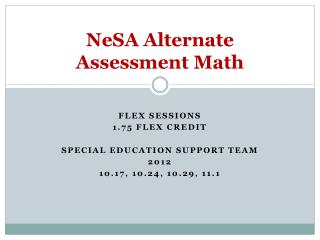 NeSA Alternate Assessment Math