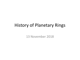 History of Planetary Rings