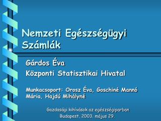 Nemzeti Egészségügyi Számlák