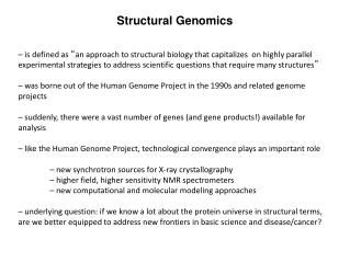 Structural Genomics