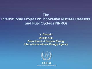 The International Project on Innovative Nuclear Reactors and Fuel Cycles (INPRO)