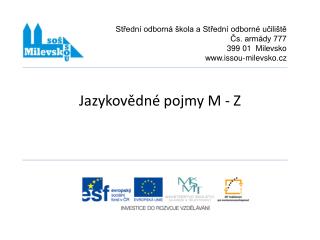 Jazykovědné pojmy M - Z