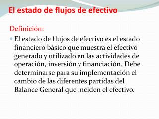 El estado de flujos de efectivo