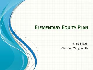 Elementary Equity Plan