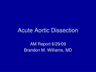 Acute Aortic Dissection