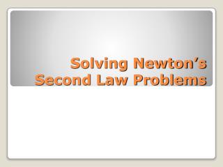 Solving Newton’s Second Law Problems