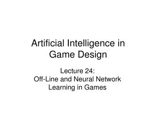 Artificial Intelligence in Game Design