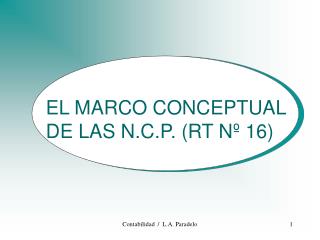 EL MARCO CONCEPTUAL DE LAS N.C.P. (RT Nº 16)