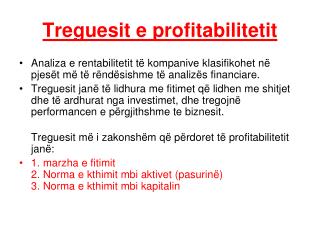 Treguesit e profitabilitetit