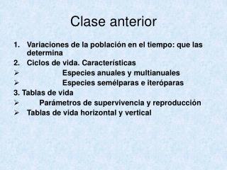 Clase anterior