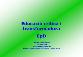 Educació crítica i transformadora