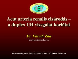 Acut arteria renalis elzárodás – a duplex UH vizsgálat korlátai